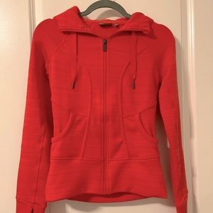Athleta Striped Strength Hoodie 2 in Grenadine Red (XXS)